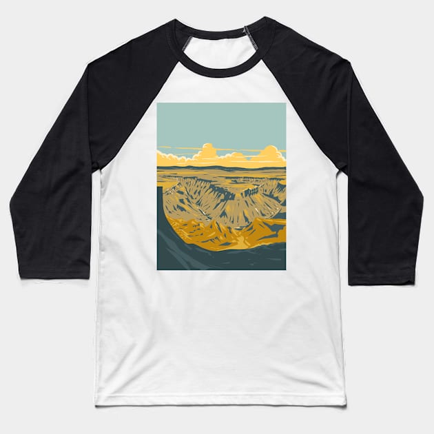 Fish River Canyon or Visrivier Kuil in Namibia Southern Africa WPA Art Deco Poster Baseball T-Shirt by patrimonio